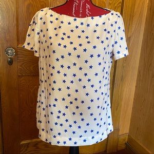 Light and airy Zara blouse with navy blue stars